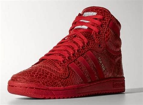 Adidas top ten red snakeskin